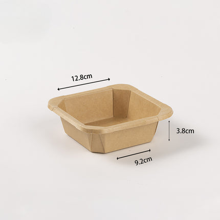 Disposable Kraft Paper Takeaway Box Square Octagonal Bowl Thickened with Lid Eco-friendly Lunch Box Bento Salad Box