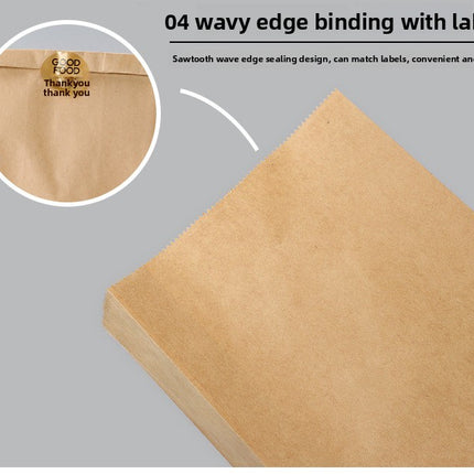 Universal Kraft Paper Bag Wholesale Refrigerator Storage Bread Food Packaging Bag Take out Take Away Oil-Proof Wrapping Paper Bag 100 Pcs