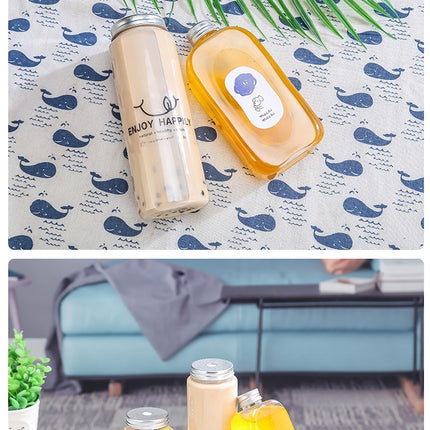 Sujiang Thai Tea Cup 500ml Internet Celebrity PET Bottle Juice Bottle Disposable Cup Plastic Cup Juice Cup Milk Tea Bottle PET Material