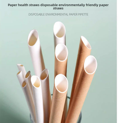 Paper Straws Disposable Individually Packaged Thick Food Grade Drinking Milk Tea Coffee Eco-friendly Large Straws Single Piece Independent