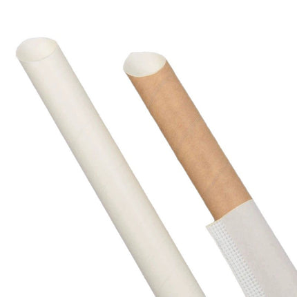 Paper Straws Disposable Individually Packaged Thick Food Grade Drinking Milk Tea Coffee Eco-friendly Large Straws Single Piece Independent