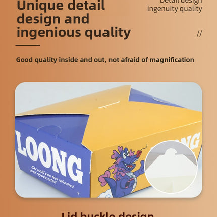 Disposable Handheld White Card Fried Chicken Box Chicken Nugget Box Chicken Rice Crisps Foldable Fried Chicken Box Takeout Snack Meal Box