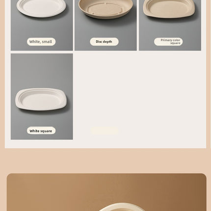 Disposable Oval Paper Plates Dish Plates Biodegradable Pulp Tableware Fruit Plates Party BBQ Plates Paper Plates