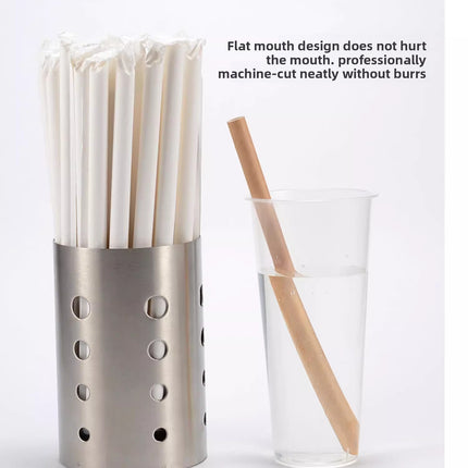 Paper Straws Disposable Individually Packaged Thick Food Grade Drinking Milk Tea Coffee Eco-friendly Large Straws Single Piece Independent
