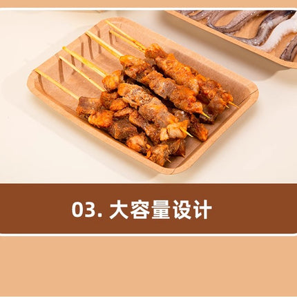 Disposable Plates Dinner Plates Kraft Paper Trays Picnic BBQ Fried Skewers Bird Dinner Boxes Plates Takeaway Tableware Fruit