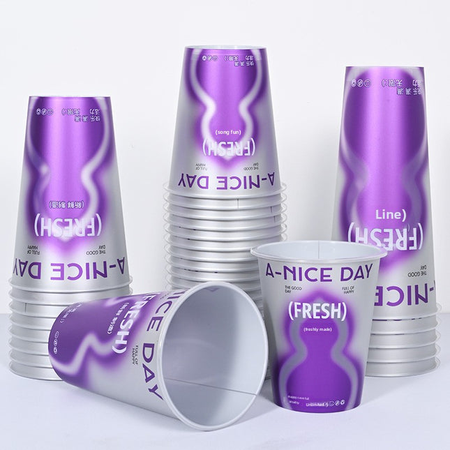 Disposable Milk Tea Cup with Lid Commercial Juice Hot and Cold Drink 90mm Diameter Inner Film Injection Cup Food Grade