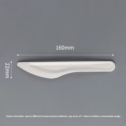 Disposable Paper Pulp Knife Fork Spoon Food Grade Hardened Cake Fork Western Dessert Tableware Eco-friendly Biodegradable Three-piece Set