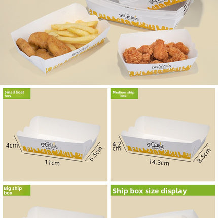 No-Fold Hamburger Box French Fries Chicken Nuggets Chicken Wings Chicken Fillet Chicken Chunks Snack Platter Korean Fried Chicken Takeout Packing Boat Box