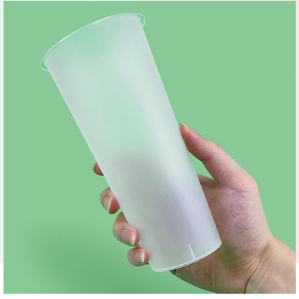 90 Caliber Transparent Frosted Injection Molded Milk Tea Cup Disposable 90 Caliber Internet Celebrity Beverage Coffee Cup with Lid
