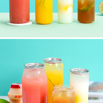 Can Sealing Machine Thickened PET Transparent Plastic Can Juice Beverage Bottle Disposable Milk Tea Cup with Aluminum Lid