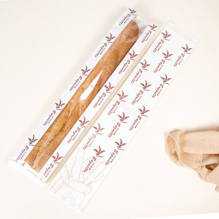 French Stick Bag French Bread Packaging Envelope Bag Long Caterpillar Bread Bag Baking Bag Oil-Proof Kraft Paper Bag