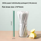 [White Paper Packaging] 21cm Thin Tubes 100 Pieces - Flat Mouth