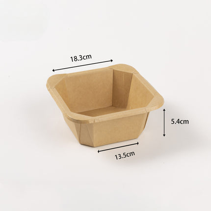 Disposable Kraft Paper Takeaway Box Square Octagonal Bowl Thickened with Lid Eco-friendly Lunch Box Bento Salad Box