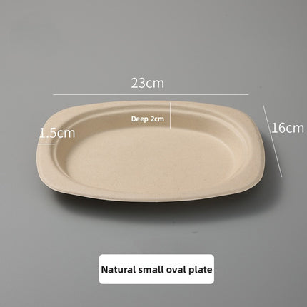 Disposable Oval Paper Plates Dish Plates Biodegradable Pulp Tableware Fruit Plates Party BBQ Plates Paper Plates