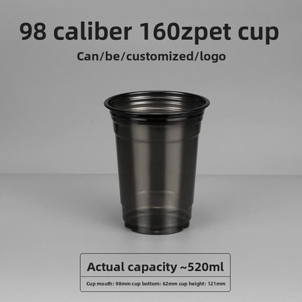 Disposable Black PET Internet Celebrity Handmade Lemon Tea Cup Milk Tea Cup Cold Drink Cup Coffee Cup