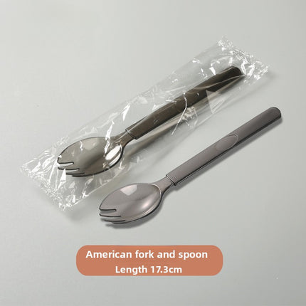 Gu Ming Perfect Spoon Plastic Spoon American Style Knife Fork Spoon Fork Spoon Matte Disposable Spoon Semi-Transparent Restaurant Commercial Use