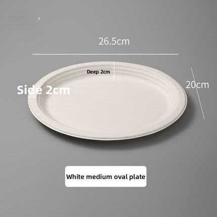 Disposable Oval Paper Plates Dish Plates Biodegradable Pulp Tableware Fruit Plates Party BBQ Plates Paper Plates