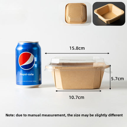 Disposable Kraft Paper Takeaway Box Square Octagonal Bowl Thickened with Lid Eco-friendly Lunch Box Bento Salad Box