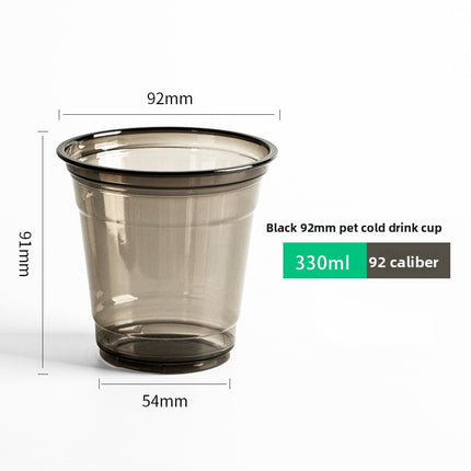 Black Milk Tea Cup Disposable Milk Tea Cup PET Milk Tea Cup Coffee Cup Cold Drink Cup Plastic Cup Black Transparent Cup