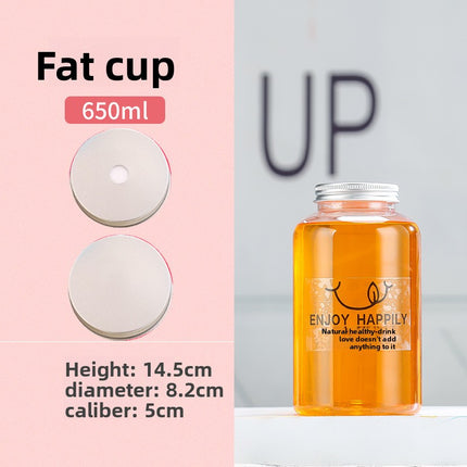 Sujiang Thai Tea Cup 500ml Internet Celebrity PET Bottle Juice Bottle Disposable Cup Plastic Cup Juice Cup Milk Tea Bottle PET Material