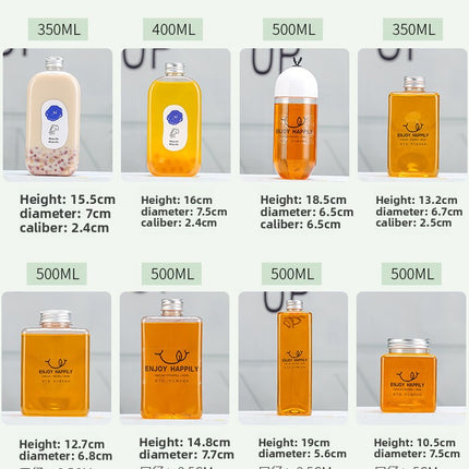 Sujiang Thai Tea Cup 500ml Internet Celebrity PET Bottle Juice Bottle Disposable Cup Plastic Cup Juice Cup Milk Tea Bottle PET Material