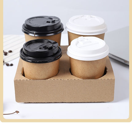 Disposable Coffee Cup Holder Milk Tea Cup Holder Cup Stand Paper Tea Tray Beverage Takeaway Holder