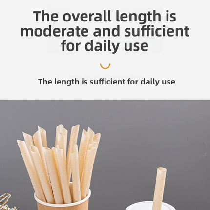 Wholesale Bamboo Powder Fully Biodegradable Straws 6*230 Individually Packaged Disposable Eco-friendly Juice Beverage Straws