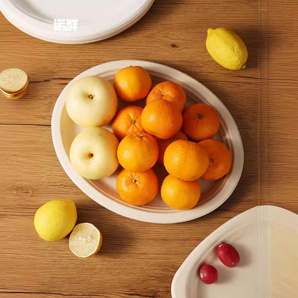 Disposable Oval Paper Plates Dish Plates Biodegradable Pulp Tableware Fruit Plates Party BBQ Plates Paper Plates