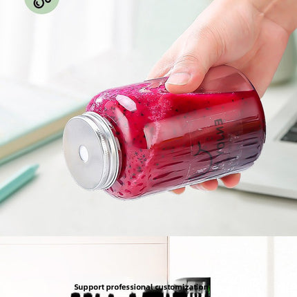 Sujiang Thai Tea Cup 500ml Internet Celebrity PET Bottle Juice Bottle Disposable Cup Plastic Cup Juice Cup Milk Tea Bottle PET Material