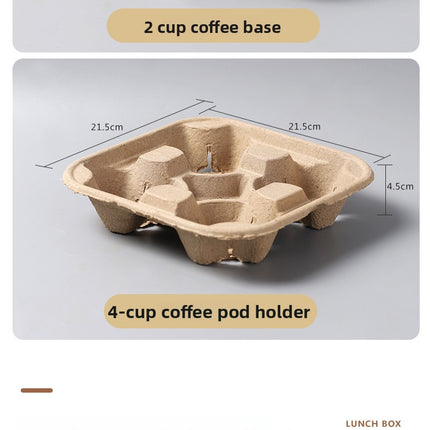 Disposable Coffee Cup Holder Milk Tea Cup Holder Cup Stand Paper Tea Tray Beverage Takeaway Holder
