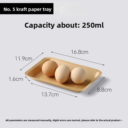 Disposable Plates Dinner Plates Kraft Paper Trays Picnic BBQ Fried Skewers Bird Dinner Boxes Plates Takeaway Tableware Fruit