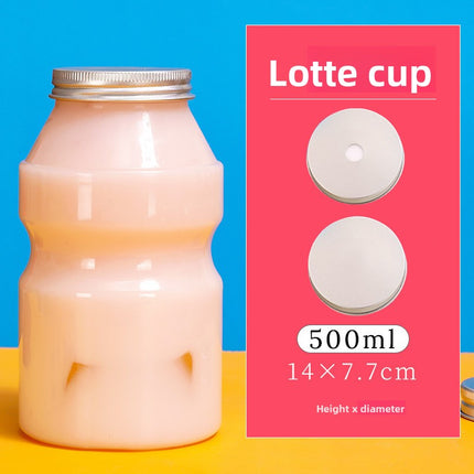 Sujiang Thai Tea Cup 500ml Internet Celebrity PET Bottle Juice Bottle Disposable Cup Plastic Cup Juice Cup Milk Tea Bottle PET Material