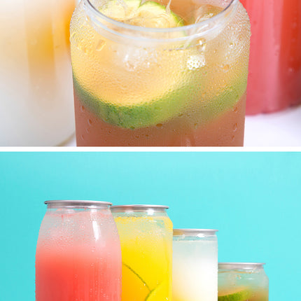 Can Sealing Machine Thickened PET Transparent Plastic Can Juice Beverage Bottle Disposable Milk Tea Cup with Aluminum Lid
