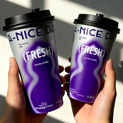 Disposable Milk Tea Cup with Lid Commercial Juice Hot and Cold Drink 90mm Diameter Inner Film Injection Cup Food Grade