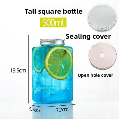 Sujiang Thai Tea Cup 500ml Internet Celebrity PET Bottle Juice Bottle Disposable Cup Plastic Cup Juice Cup Milk Tea Bottle PET Material
