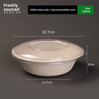 1000ml natural color thickened bowl + high transparency lid