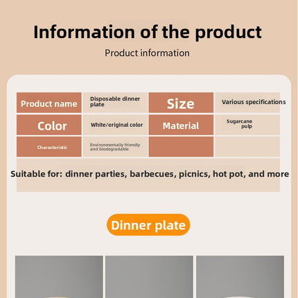 Disposable Oval Paper Plates Dish Plates Biodegradable Pulp Tableware Fruit Plates Party BBQ Plates Paper Plates