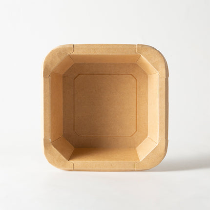 Disposable Kraft Paper Takeaway Box Square Octagonal Bowl Thickened with Lid Eco-friendly Lunch Box Bento Salad Box