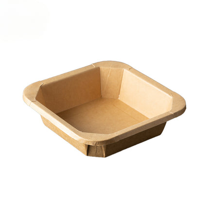 Disposable Kraft Paper Takeaway Box Square Octagonal Bowl Thickened with Lid Eco-friendly Lunch Box Bento Salad Box