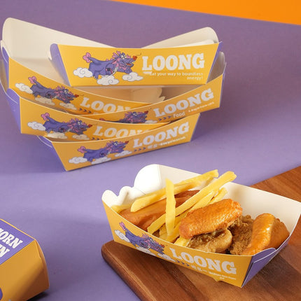 Disposable Handheld White Card Fried Chicken Box Chicken Nugget Box Chicken Rice Crisps Foldable Fried Chicken Box Takeout Snack Meal Box