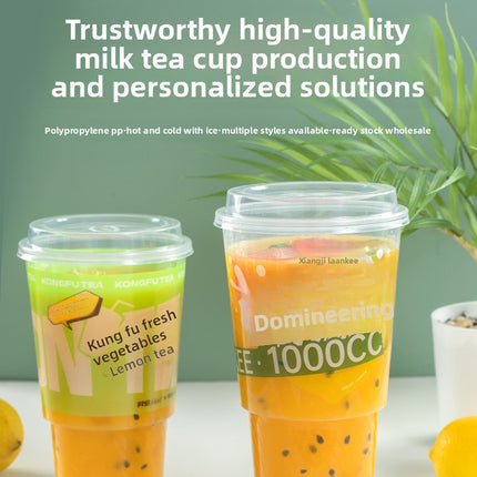 Custom Processing Round Transparent 108-1000 Torch Cup Food Grade PP Material with Lid Plastic Cup Internet Celebrity Packaging