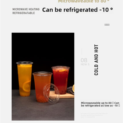 Disposable PET High Transparency Plastic Cup Milk Tea Beverage Coffee Cup Juice Beverage Cup Custom LOGO Cold Drink Cup