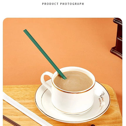Biodegradable PLA Disposable Coffee Stirring Stick Three-Hole Tube Single Piece Individually Packaged Food-Grade Biodegradable Straw