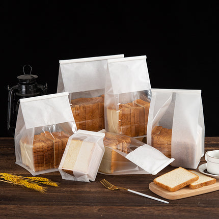 Baking Packaging Toast Bags Bread Bags Sliced Bread Bags Wire Rolled Edge Kraft Paper Cotton Paper Bags Eight-Side Seal Bags