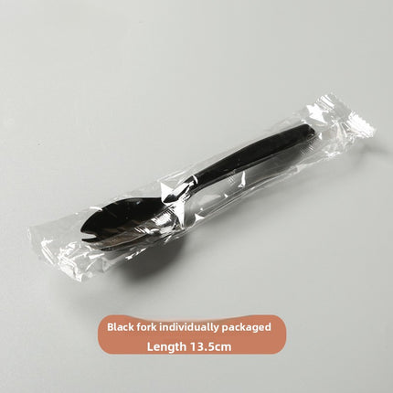 Gu Ming Perfect Spoon Plastic Spoon American Style Knife Fork Spoon Fork Spoon Matte Disposable Spoon Semi-Transparent Restaurant Commercial Use