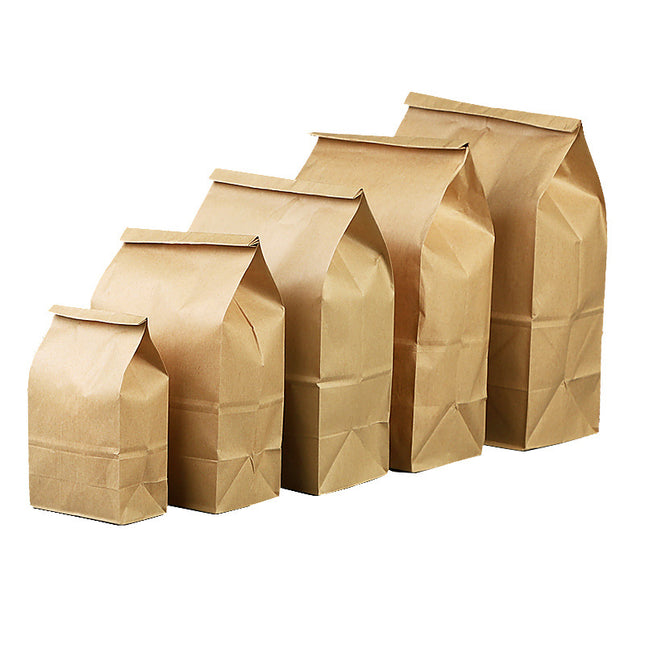 Universal Kraft Paper Bag Wholesale Refrigerator Storage Bread Food Packaging Bag Take out Take Away Oil-Proof Wrapping Paper Bag 100 Pcs