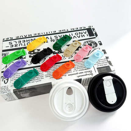 Disposable Cup Lid Coffee Multi-Functional Paper Cup Lid Colorful 90mm Diameter Milk Tea Cup Lid Direct Drinking Foldable Lid Injection Molded Lid