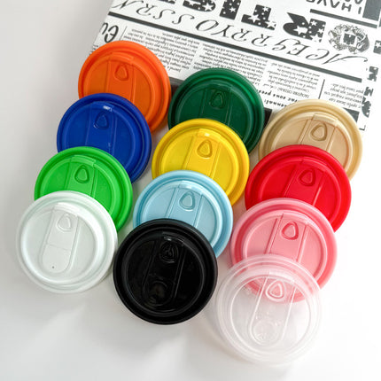 Disposable Cup Lid Coffee Multi-Functional Paper Cup Lid Colorful 90mm Diameter Milk Tea Cup Lid Direct Drinking Foldable Lid Injection Molded Lid
