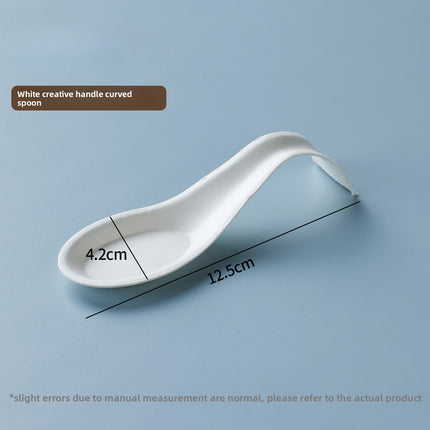 Disposable Paper Pulp Knife Fork Spoon Food Grade Hardened Cake Fork Western Dessert Tableware Eco-friendly Biodegradable Three-piece Set