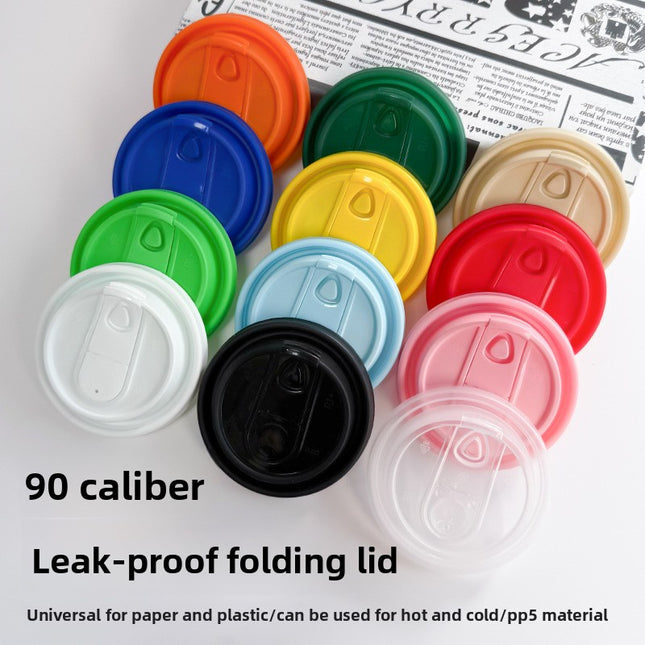 Disposable Cup Lid Coffee Multi-Functional Paper Cup Lid Colorful 90mm Diameter Milk Tea Cup Lid Direct Drinking Foldable Lid Injection Molded Lid
